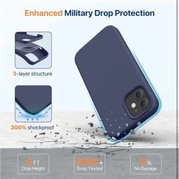 Miracase Navy Blue iPhone 12/12 Pro Case:‎ Full Body Protection for Your Device - Picture 8 of 10